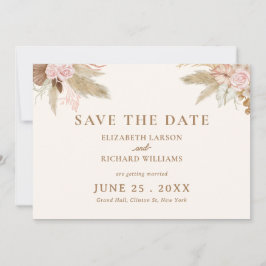 Exotische moderne boho tropische bruiloft save the date