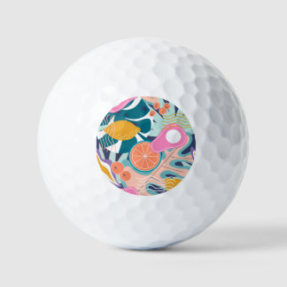 Exotische, moderne oerwoud collage. golfballen