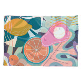 Exotische, moderne oerwoud collage. kussensloop (Achterkant)