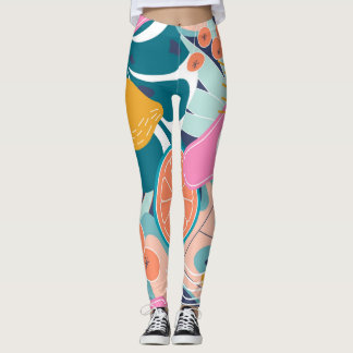 Exotische, moderne oerwoud collage. leggings