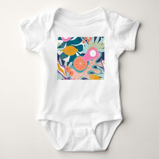 Exotische, moderne oerwoud collage. romper (Voorkant)