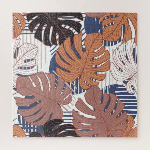 Exotische monstera bladeren, tropisch. legpuzzel