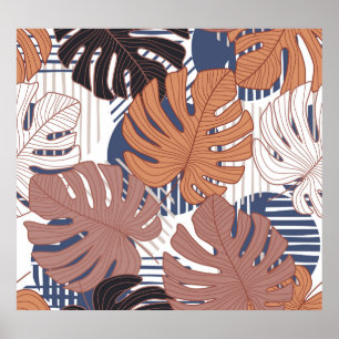 Exotische monstera bladeren,  tropisch. poster