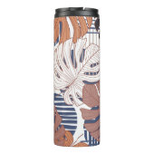 Exotische monstera bladeren,  tropisch. thermosbeker (Achterkant)