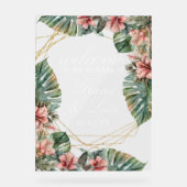 Exotische Monstera Botanische Bloemen Gouden Bruil Acryl Bord (Voorkant)