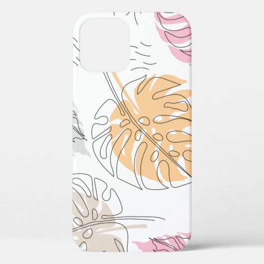 Exotische Monstera Lijn Tekening Kunst Case-Mate iPhone Case (Achterkant)