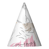 Exotische Monstera Lijn Tekening Kunst Feesthoedjes (Achterkant)