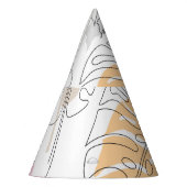 Exotische Monstera Lijn Tekening Kunst Feesthoedjes (Links)