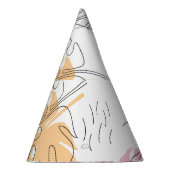 Exotische Monstera Lijn Tekening Kunst Feesthoedjes (Rechts)