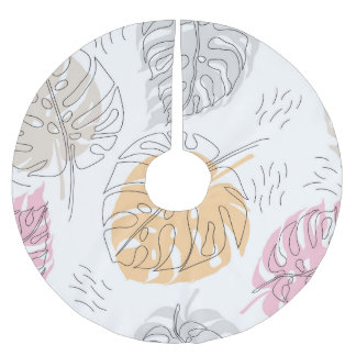 Exotische Monstera Lijn Tekening Kunst Kerstboom Rok