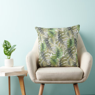 Exotische Monstera Palm Pastel patroon Kussen