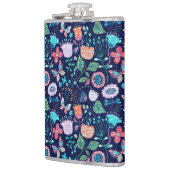 Exotische mousserende bloemen en vlinderbloempatro heupfles (Links)