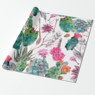 Exotische natuurlijke  waterverf naadloos patroon cadeaupapier