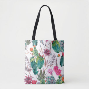 Exotische natuurlijke  waterverf naadloos patroon tote bag