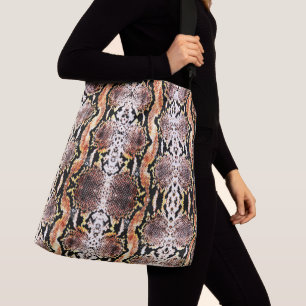 Exotische Natuurlijke Zuur Gewassen Boa Constricto Crossbody Tas
