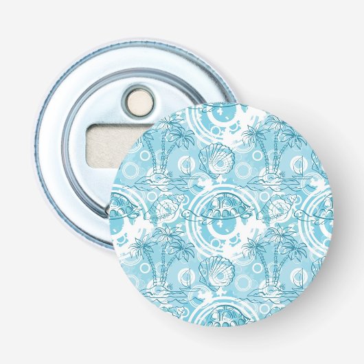 exotische oceaanpatroon button flesopener (Voorkant)