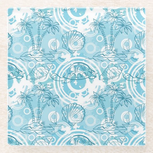 exotische oceaanpatroon glazen onderzetter (Voorkant)