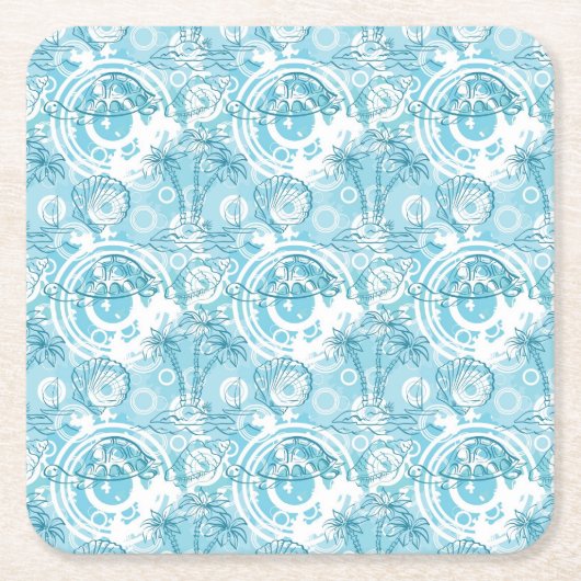 exotische oceaanpatroon kartonnen onderzetters (Voorkant)
