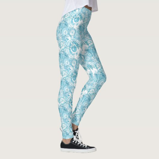 exotische oceaanpatroon leggings (Rechts)