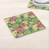 Exotische Oerwouden bladeren en olifanten 2 Kartonnen Onderzetters (Schuin)