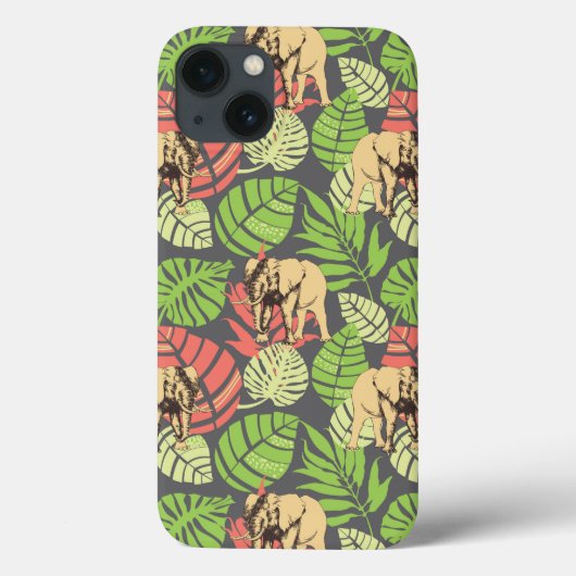 Exotische Oerwouden bladeren en olifanten Case-Mate iPhone Case (Achterkant)