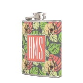 Exotische Oerwouden bladeren en olifanten | Monogr Heupfles (Links)