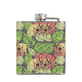 Exotische Oerwouden bladeren en olifanten | Monogr Heupfles (Achterkant)