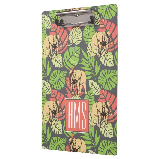 Exotische Oerwouden bladeren en olifanten | Monogr Klembord (Links)