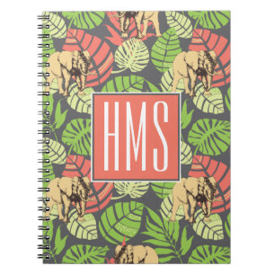 Exotische Oerwouden bladeren en olifanten   Monogr Notitieboek