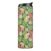 Exotische Oerwouden bladeren en olifanten | Monogr Thermosbeker (Gedraaid links)