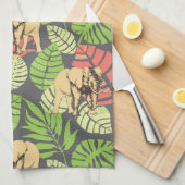 Exotische Oerwouden bladeren en olifanten Theedoek (Quarter Fold)