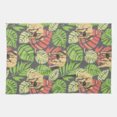 Exotische Oerwouden bladeren en olifanten Theedoek (Horizontaal)
