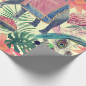 Exotische olifant Peacock Cadeaupapier (Hoek)