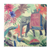 Exotische olifant Peacock  Tegeltje (Voorkant)