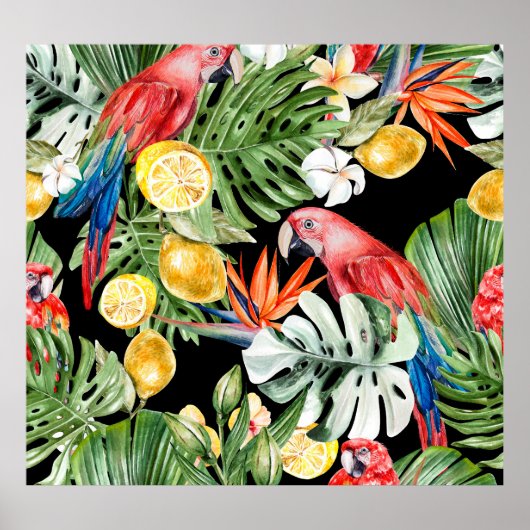 Exotische ontsnapping: Waterverf paradijs Poster (Voorkant)