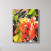 Exotische oranje bloem canvas afdruk (Voorkant)