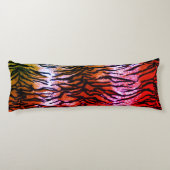 Exotische Oranje- en roze tijger printplaat Pillow Lichaamskussen (Achterkant)