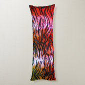 Exotische Oranje- en roze tijger printplaat Pillow Lichaamskussen (Achterkant (Verticaal))
