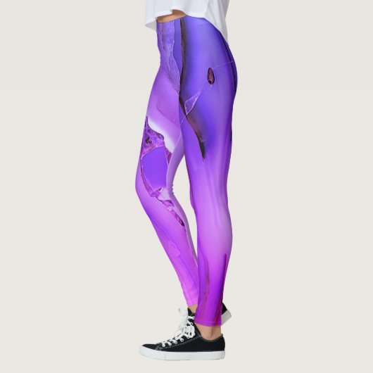 Exotische Paarse marmer Leggings (Links)