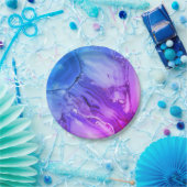 Exotische Paarse marmer Papieren Bordje (Feest)