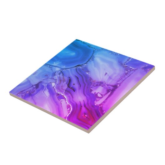 Exotische Paarse marmer Tegeltje (Zijkant)