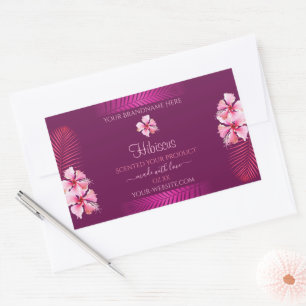 Exotische Paarse productlabels Roze Hawaii Flowers Rechthoekige Sticker
