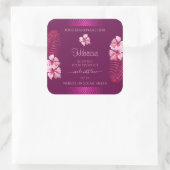 Exotische Paarse productlabels Roze Hawaii Flowers Vierkante Sticker (Tas)