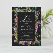 Exotische Paarse Roze Gele Wildflower 30e Verjaard Kaart (Staand voorkant)