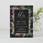 Exotische Paarse Roze Gele Wildflower 60e Verjaard Kaart (Staand voorkant)