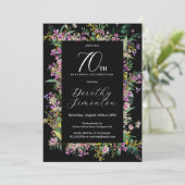 Exotische Paarse Roze Gele Wildflower 70e Verjaard Kaart (Staand voorkant)