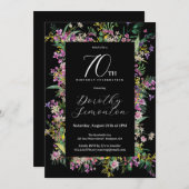 Exotische Paarse Roze Gele Wildflower 70e Verjaard Kaart (Voorkant / Achterkant)