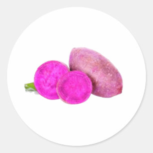 Exotische Paarse Yam Ube - Levendige Tropische Wor Ronde Sticker