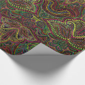 Exotische paisley boho damask gift rap cadeaupapier (Hoek)