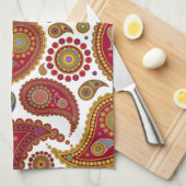 Exotische Paisley keukenhanddoek (Quarter Fold)